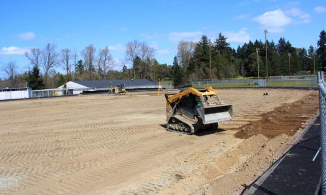 Work continues on the Evergreen High School Football/Soccer field